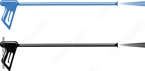 unique pressure washing gun icon silhouette