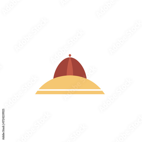 Stylized flat design of a traditional asian hat