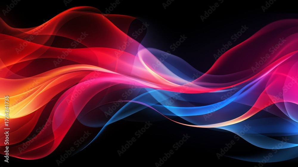 Fototapeta premium Colorful, wavy line of red, blue, and green. The colors are vibrant and the line is long