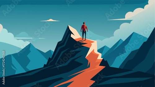 A sense of danger and adventure as one navigates the treacherous terrain of a rocky promontory to reach its breathtaking summit.
