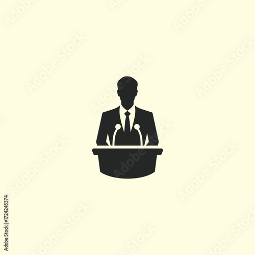 Public speaker icon flat vector design