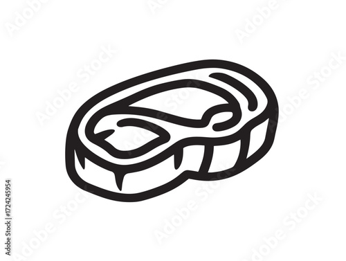 Fresh Meat Icon in Stylish Modern Thin Line Vector Artwork Design