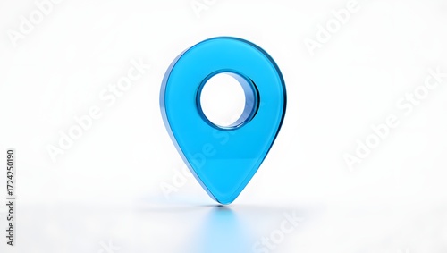 Free Download Minimal glassmorphism location pin icon representing map, place, or navigation marker in digital applications, map pointer, 3d rendering - GFXLoad
