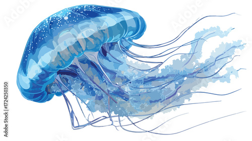 Stunning Blue Jellyfish Vector Illustration for Designs and Projects