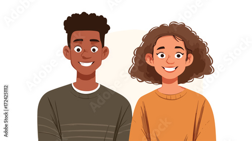 Happy Multiracial Male and Female Students Smiling Together