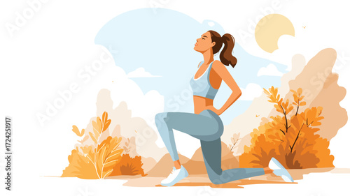 Confident Woman Exercising Outdoors on Sunny Day - Fitness and Active Lifestyle Concept