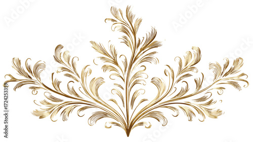 Luxurious Golden Leafy Motif Design Vector Illustration