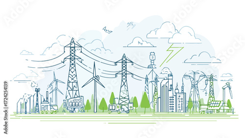 Sustainable Energy Production with Green Electricity Concept