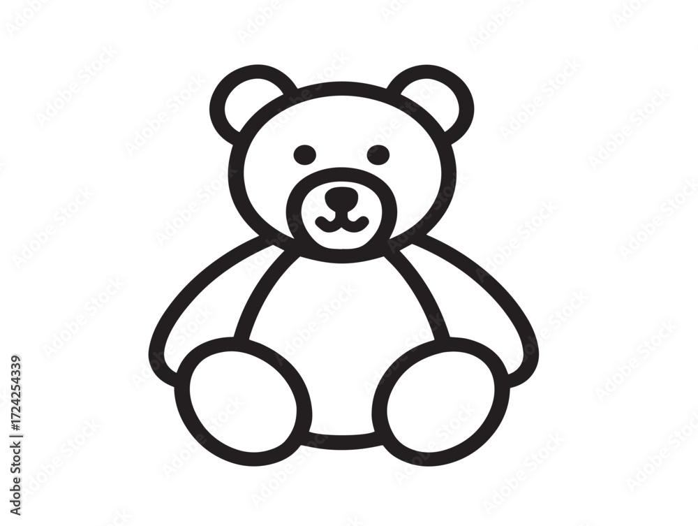 Obraz premium Modern Teddy Bear Icon in Professional Minimal Vector Line Illustration Design