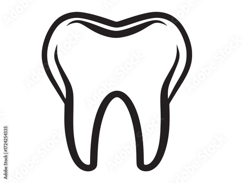 Modern Teeth Vector Icon with Professional Minimal Line Illustration Artwork
