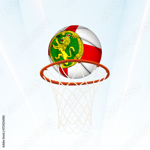 Alderney Flag Basketball Scoring Through Hoop.