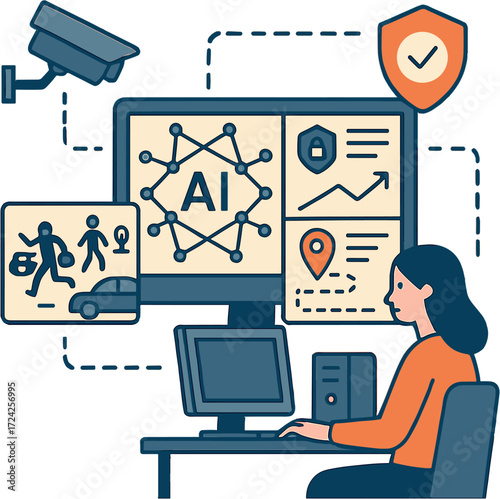 A system powered by AI that boosts public safety by examining live video streams, security information, and patterns of criminal behavior for proactive monitoring