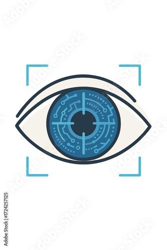 High-tech digital iris scan for biometric eye security