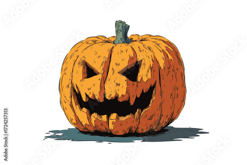 vector style range pumpkin on white