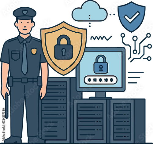 Advanced cybersecurity measures safeguard sensitive information in data center security