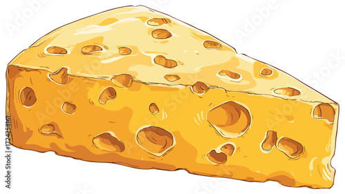 Swiss Cheese Triangle Shape Vector Illustration