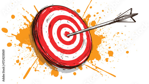 Target Achievement Concept with Arrow for Goal Success in Vector Illustration