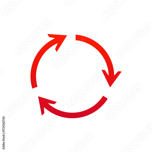 Red recycling symbol icon