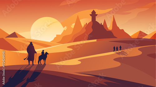 As the shadows lengthen the steppe takes on a peaceful and mystical aura inviting travelers to explore its secrets.