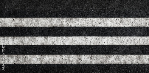 Asphalt crosswalk texture with three horizontal white lines