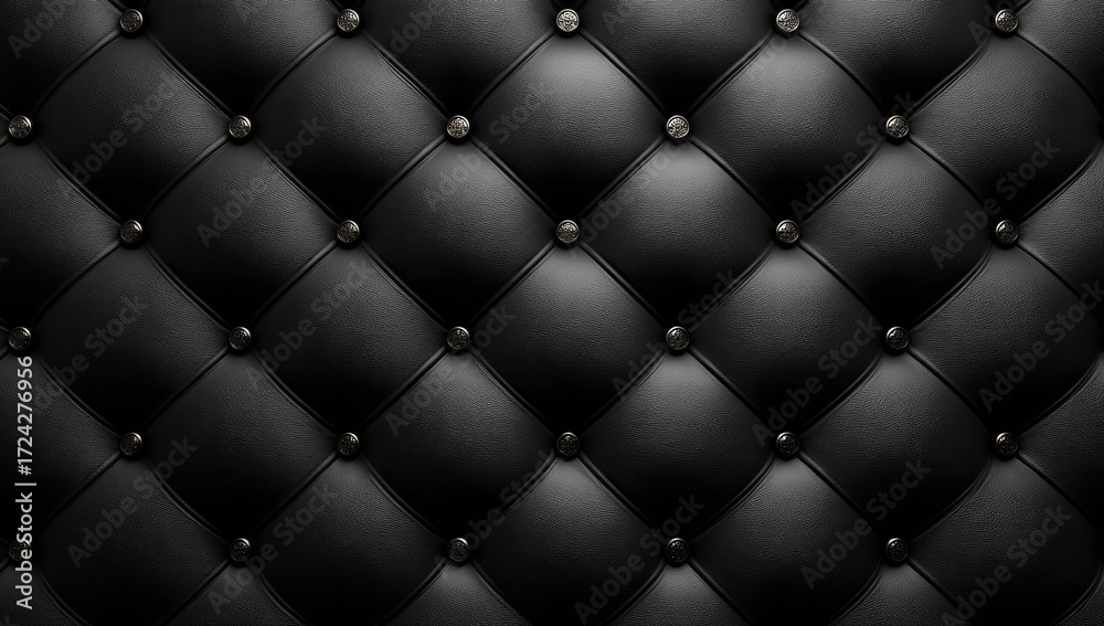 Fototapeta premium Black quilted leather texture (1)