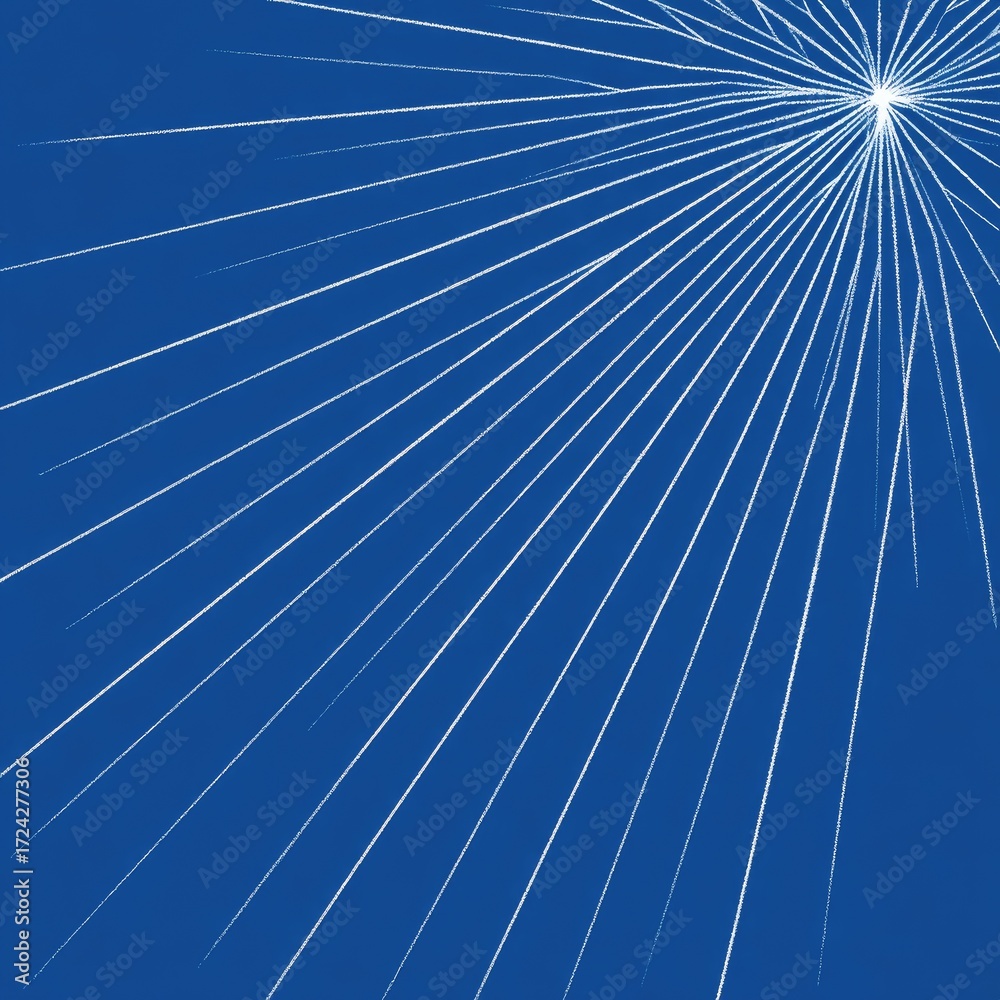 Obraz premium Radiating lines on a deep blue background