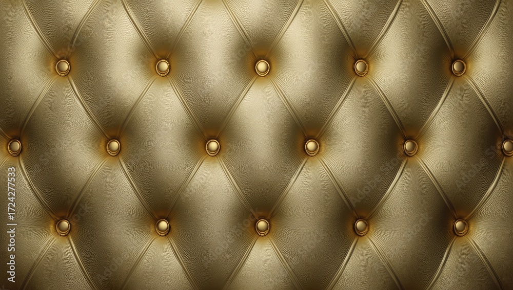 Naklejka premium Golden, quilted leather upholstery
