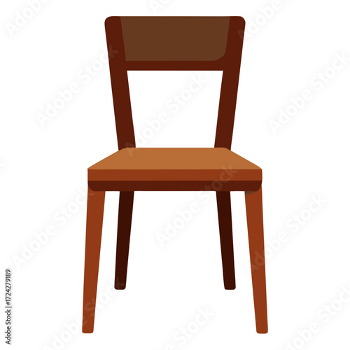 wooden chair isolated on white background