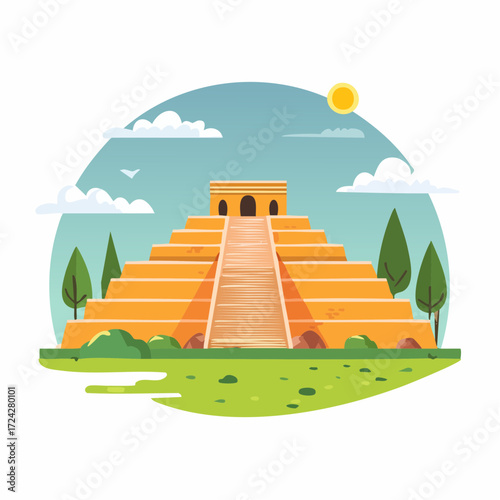 Orange Pyramid Under Sunny Sky