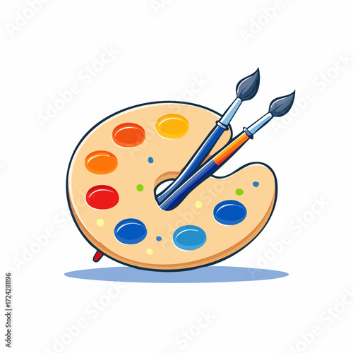 Artist's Palette with Paintbrushes