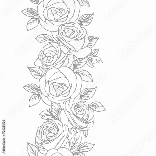 Modern and simple line art illustration of rose flower with minimal aesthetic perfect for elegant wall decor and graphic design