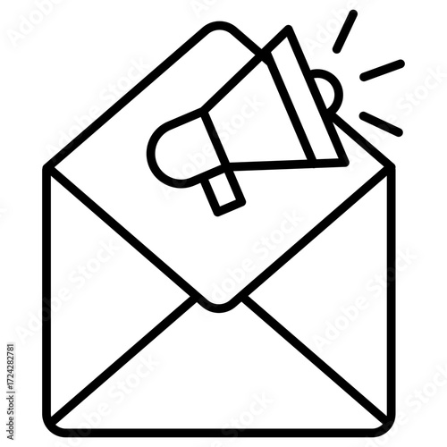 Email Campaign Outline Icon