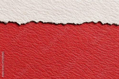 Torn Paper Over Red Leather