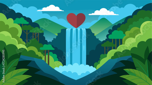 In the heart of the rainforest the waterfall is a reminder of the unyielding strength and enduring beauty of nature and a symbol of the delicate balance that exists between human