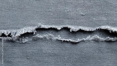 Gray denim with a ripped section