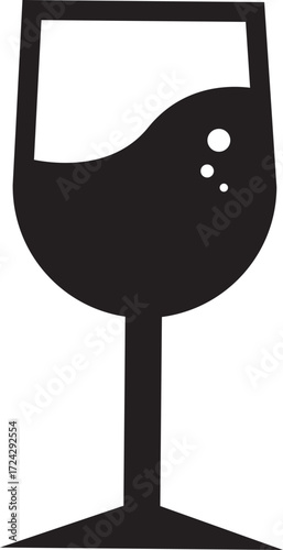 Monochrome silhouette of a swirling glass of wine