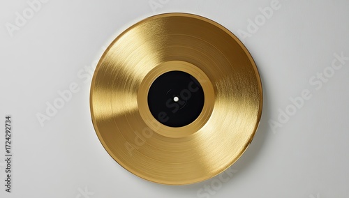 Gold-plated vinyl record on a plain background