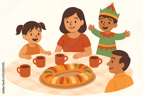 Epiphany feast with Rosca de Reyes