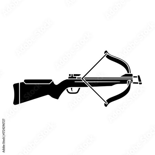 crossbow weapon isolated on white background for hunting, sport, and medieval equipment design.