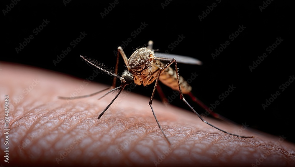 custom made wallpaper toronto digitalClose-up of a mosquito on human skin (4)