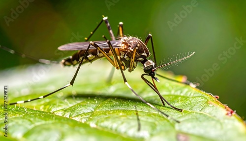 Close-up of a mosquito on a leaf (1)