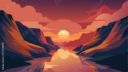 As the sun begins to set the orange and pink hues of the sky are mirrored in the calm waters of the creek providing a breathtaking end to a day spent in the stunning Canyon Creek.