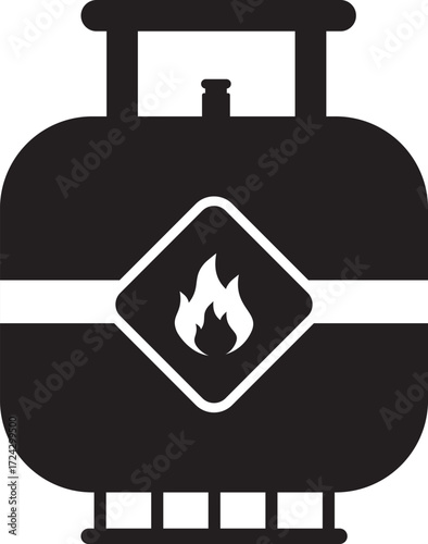 Icon of a Flammable Gas Propane Cylinder Tank