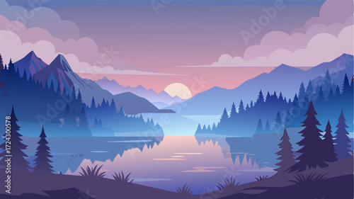 As dawn breaks the mist rises from the lake and shrouds the forest in an ethereal haze adding to its mystical and enchanting charm.
