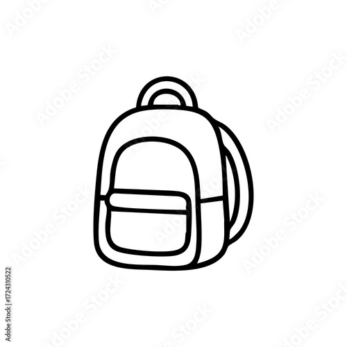 Simple black outline drawing of a backpack