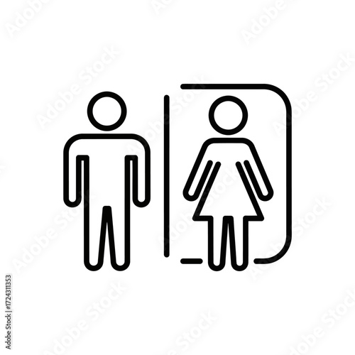 Restroom symbols for male and female.