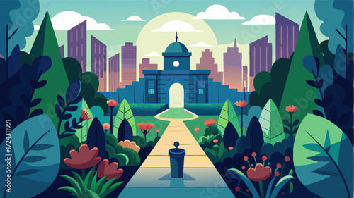A secret garden hidden above the bustling city streets.