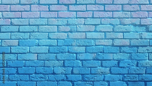 Pastel blue and light purple ombre brick wall