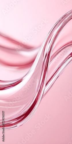Abstract ピンクウェーブ – Smooth Curves and Glossy Flowing Lines