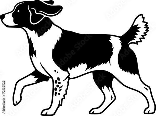 Brittany spaniel silhouette, Brittany dog clipart, Brittany dog, Dog silhouettes, Brittany dog icon.